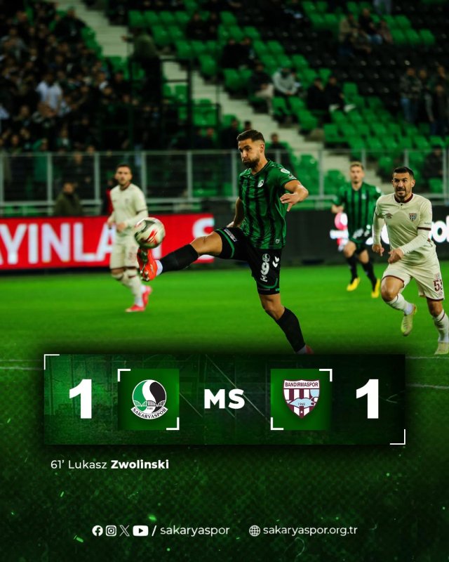 Sakaryaspor 1-1 Bandırma Spor