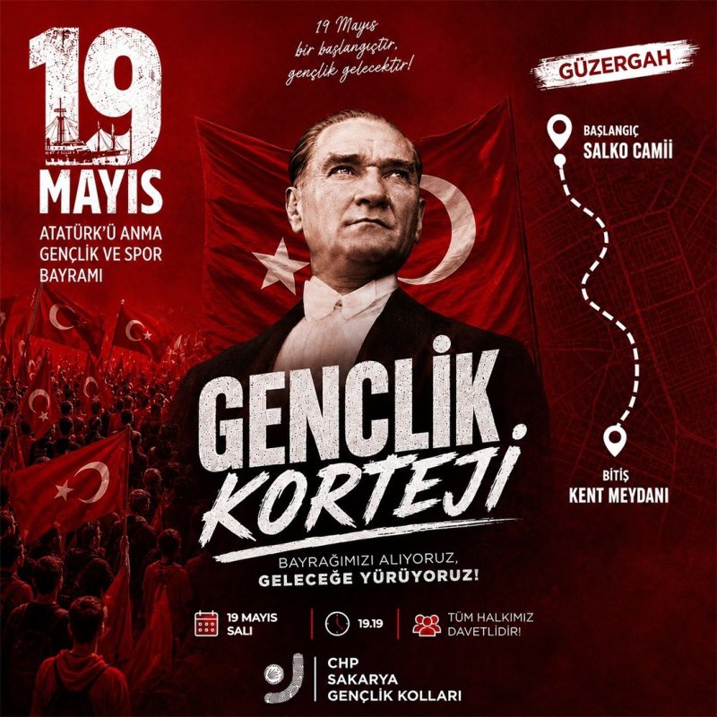 CHP Sakarya’dan 19 Mayıs’a Özel Gençlik Korteji Çağrısı